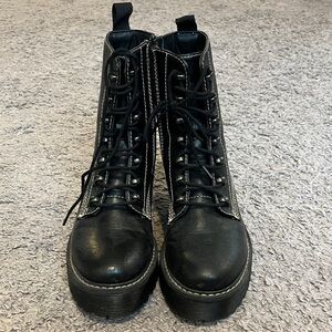 Stylish Black Women's Combat Boots